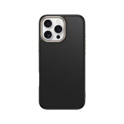 Apple iPhone 16 Pro Max Kılıf M-safe Şarj Özellikli Karbon Fiber Görünümlü Zore Antina Kapak Siyah