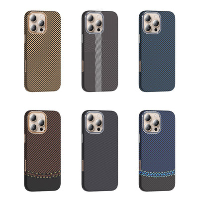 Apple iPhone 16 Pro Max Kılıf M-safe Şarj Özellikli Karbon Fiber Görünümlü Zore Gros Kapak Lacivert