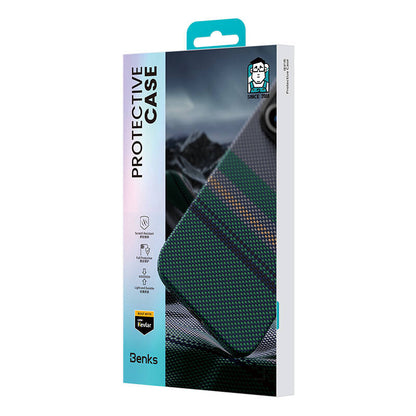 iPhone 16 Pro Max Kılıf M-safe Şarj Özellikli Karbon Fiber Tasarımlı Benks Aurora ArmorPro Kevlar Kılıf