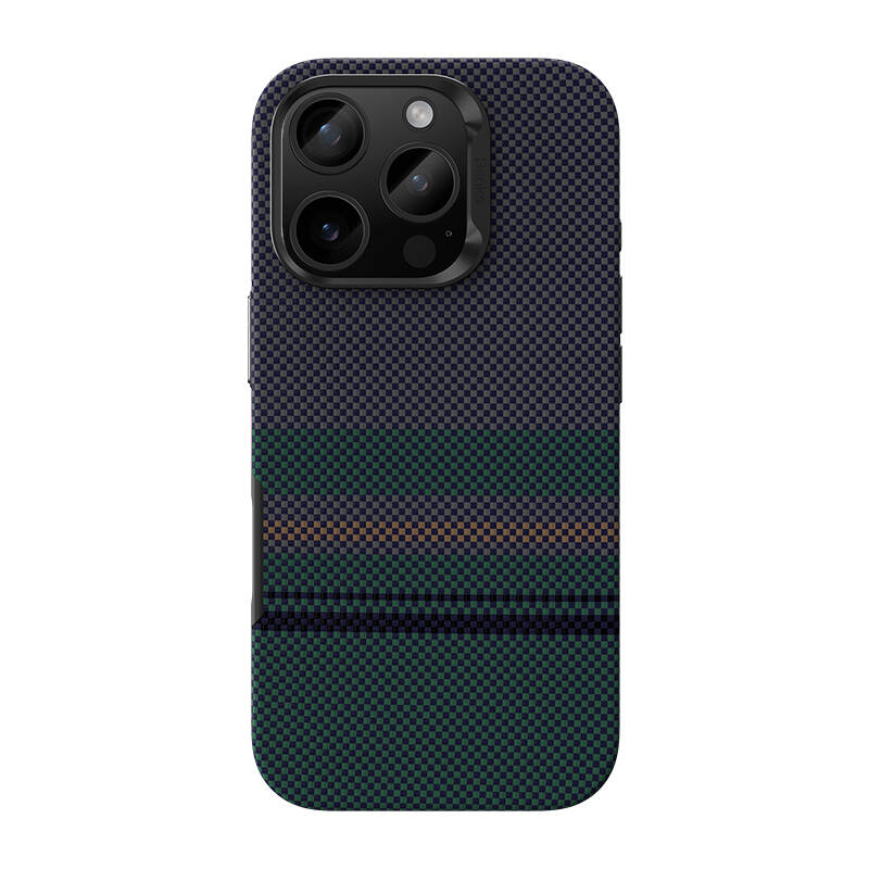 Apple iPhone 16 Pro Max Kılıf Magsafe Şarj Özellikli Karbon Fiber Tasarımlı Benks Aurora ArmorPro Kevlar Kapak Siyah