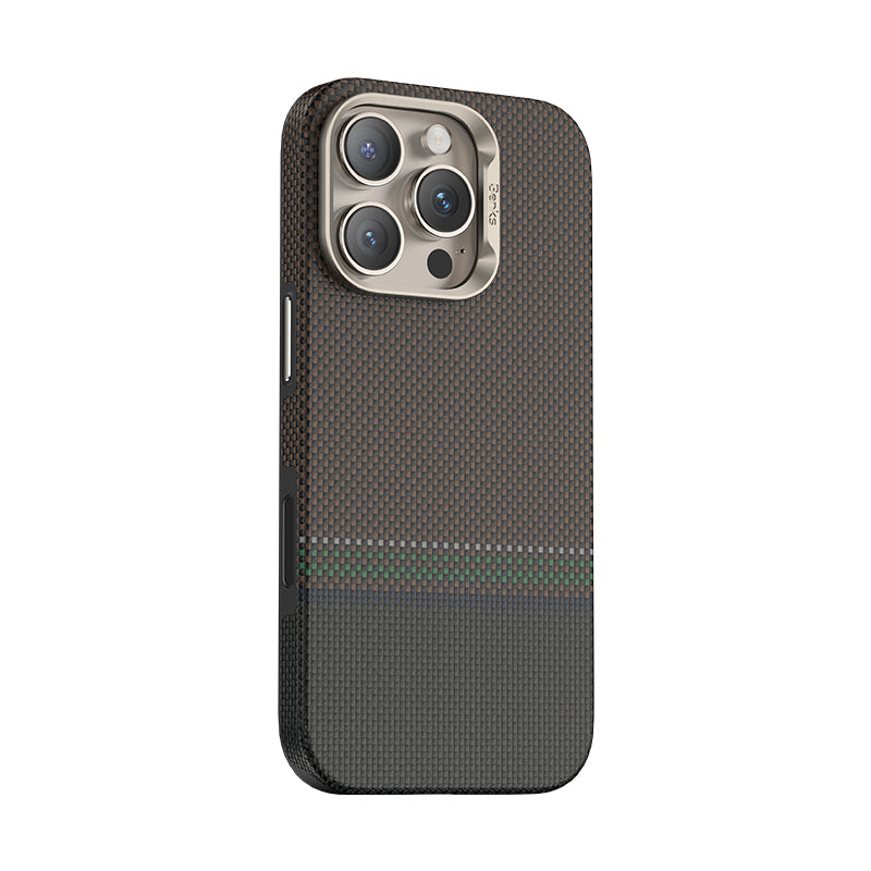 iPhone 16 Pro Max Kılıf M-safe Şarj Özellikli Karbon Fiber Tasarımlı Benks Prestige ArmorPro Kevlar Kılıf