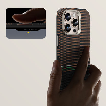 iPhone 16 Pro Max Kılıf M-safe Şarj Özellikli Karbon Fiber Tasarımlı Benks Prestige ArmorPro Kevlar Kılıf