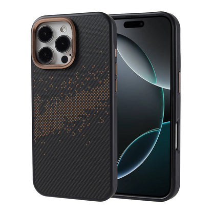 iPhone 16 Pro Max Kılıf M-safe Şarj Özellikli Karbon Fiber Tasarımlı Zore Vave Kılıf