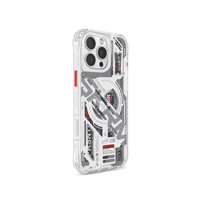 Apple iPhone 16 Pro Max Kılıf Magsafe Şarj Özellikli Katmanlı Makine Temalı SkinArma Ekho Kapak Siyah
