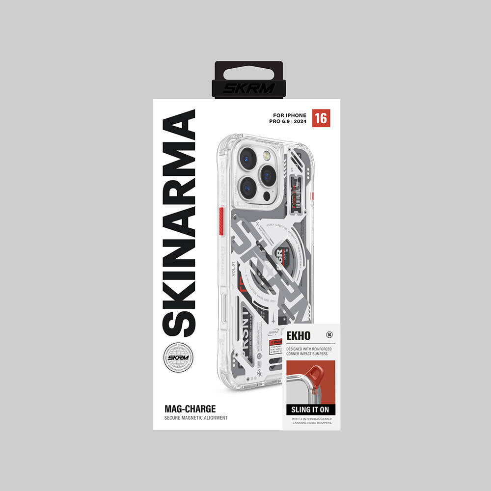 iPhone 16 Pro Max Kılıf M-safe Şarj Özellikli Katmanlı Makine Temalı SkinArma Ekho Kılıf