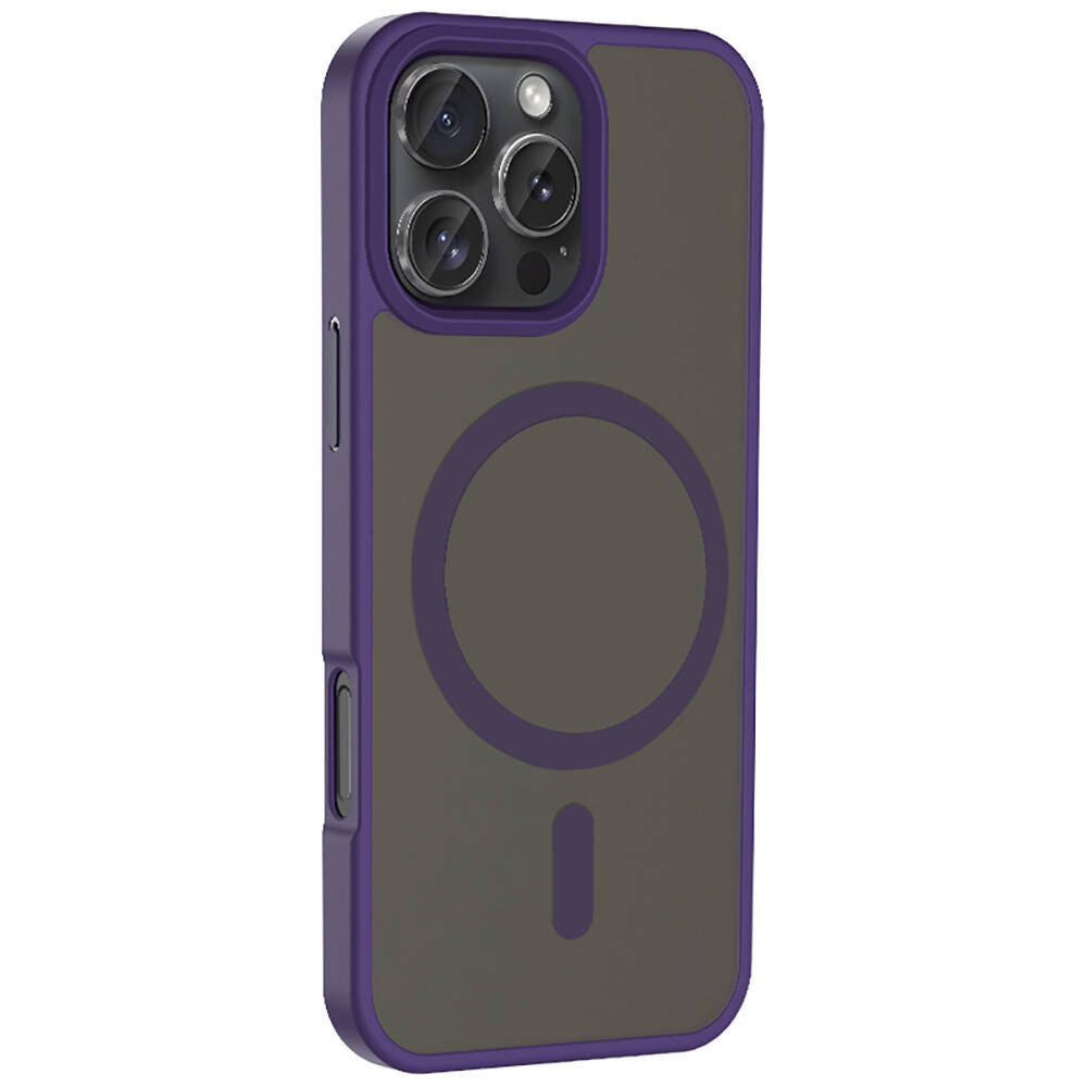 Apple iPhone 16 Pro Max Kılıf M-safe Şarj Özellikli Mat Arka Yüzey Zore Sio Kapak Lila