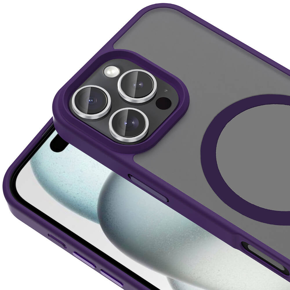 Apple iPhone 16 Pro Max Kılıf Magsafe Şarj Özellikli Mat Arka Yüzey Zore Sio Kapak Lila