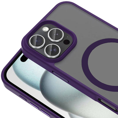 Apple iPhone 16 Pro Max Kılıf Magsafe Şarj Özellikli Mat Arka Yüzey Zore Sio Kapak Lila