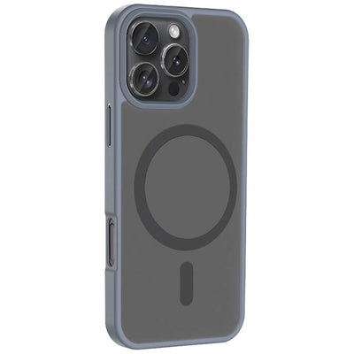 Apple iPhone 16 Pro Max Kılıf Magsafe Şarj Özellikli Mat Arka Yüzey Zore Sio Kapak Gri