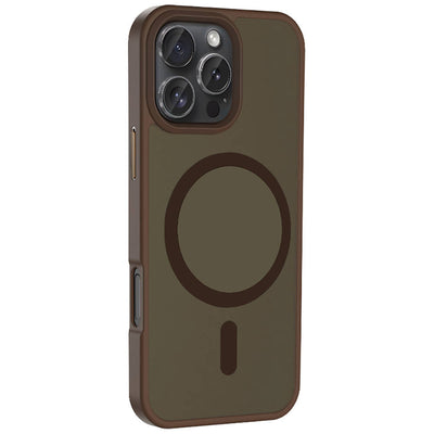 Apple iPhone 16 Pro Max Kılıf Magsafe Şarj Özellikli Mat Arka Yüzey Zore Sio Kapak Rose Brown