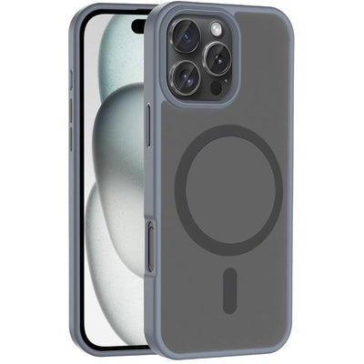 Apple iPhone 16 Pro Max Kılıf M-safe Şarj Özellikli Mat Arka Yüzey Zore Sio Kapak Koyu Yeşil