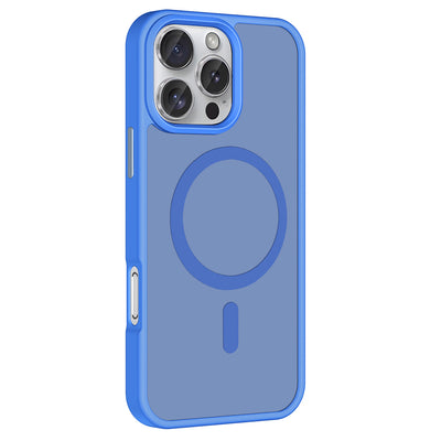 Apple iPhone 16 Pro Max Kılıf M-safe Şarj Özellikli Mat Arka Yüzey Zore Sio Kapak Lacivert