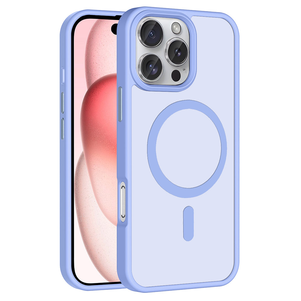 Apple iPhone 16 Pro Max Kılıf Magsafe Şarj Özellikli Mat Arka Yüzey Zore Sio Kapak Lila