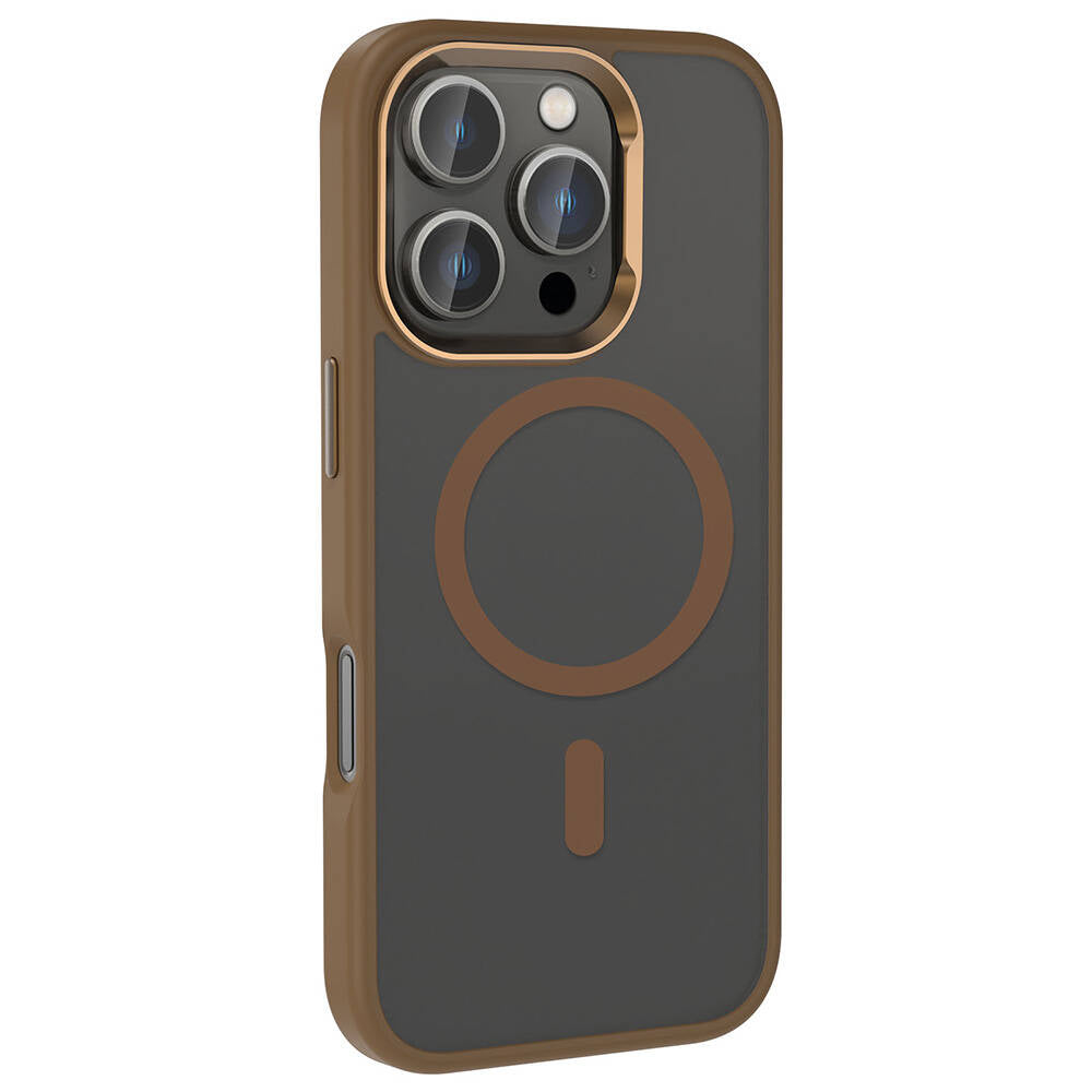 iPhone 16 Pro Max Kılıf M-safe Şarj Özellikli Parlak Kamera Çerçeveli Zore Kost Kılıf