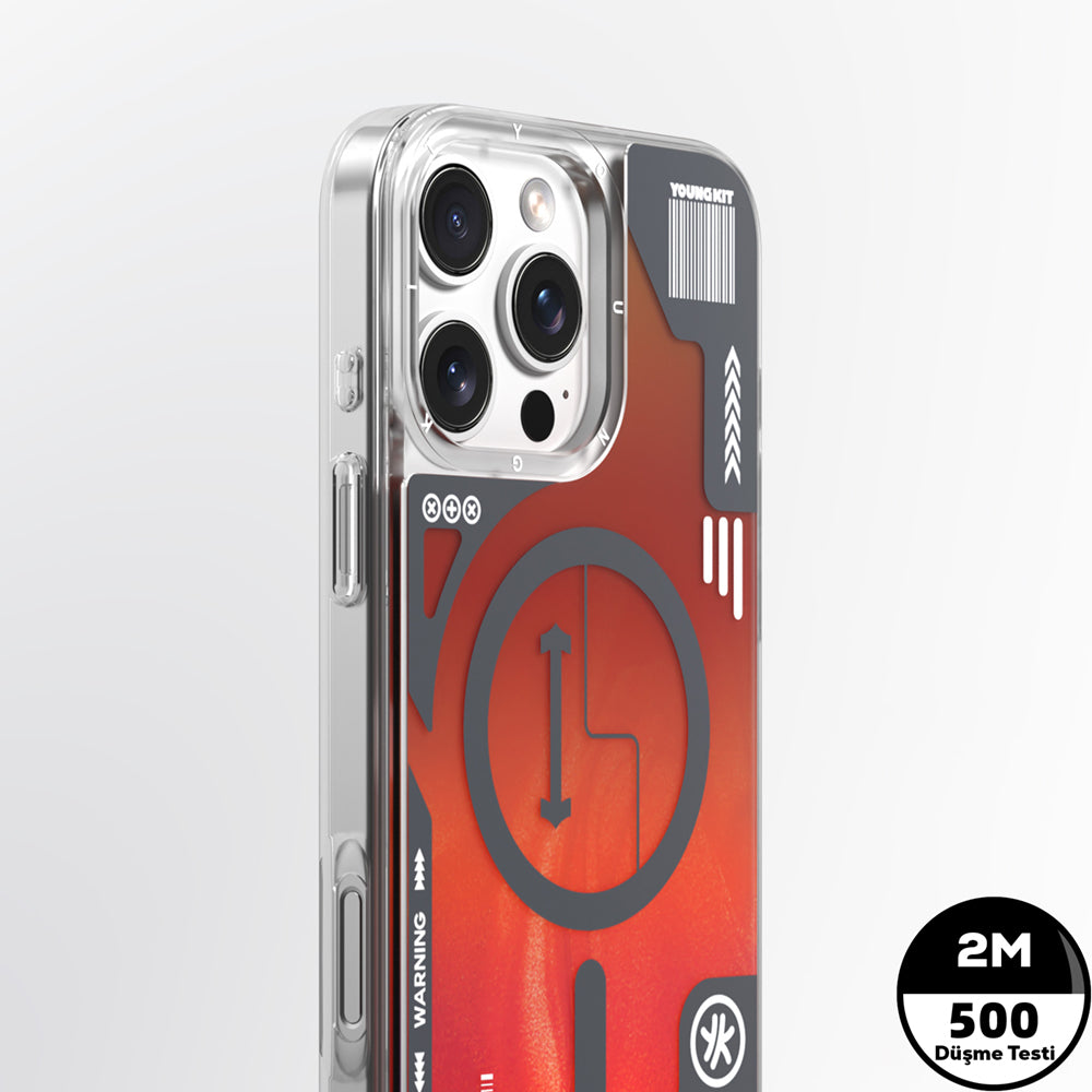 iPhone 16 Pro Max Kılıf M-safe Şarj Özellikli Parlak Kumlu Sıvılı Tasarımlı Galaxy Fantasy Serisi Kılıf