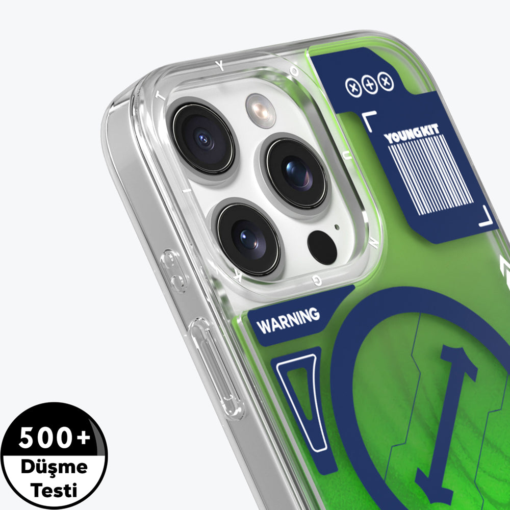 iPhone 16 Pro Max Kılıf M-safe Şarj Özellikli Parlak Kumlu Sıvılı Tasarımlı Galaxy Fantasy Serisi Kılıf