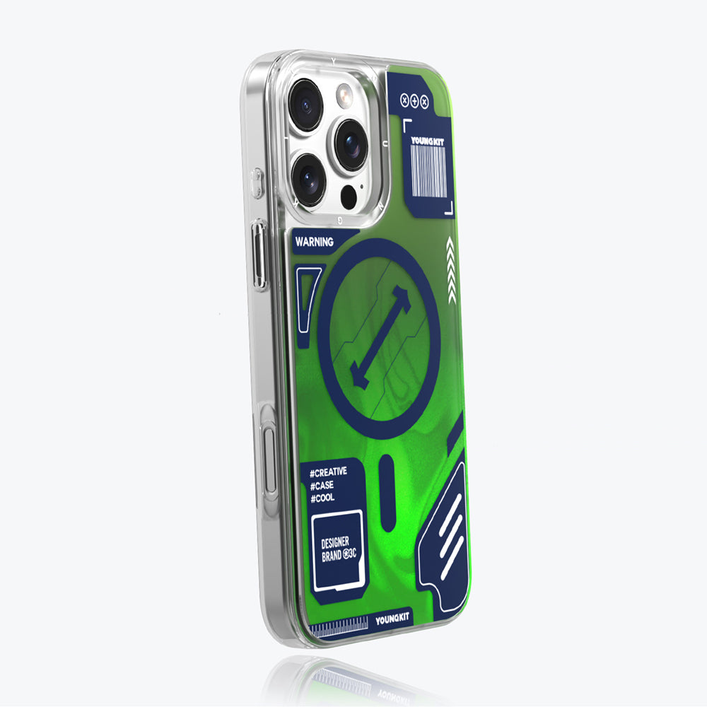 iPhone 16 Pro Max Kılıf M-safe Şarj Özellikli Parlak Kumlu Sıvılı Tasarımlı Galaxy Fantasy Serisi Kılıf