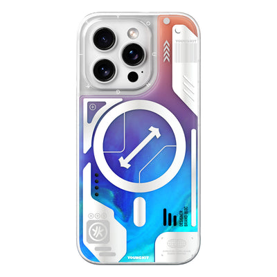 Apple iPhone 16 Pro Max Kılıf Magsafe Şarj Özellikli Parlak Kumlu Sıvılı Tasarımlı Galaxy Fantasy Serisi Kapak Yeşil