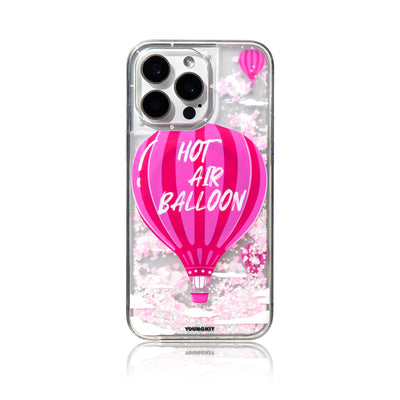 Apple iPhone 16 Pro Max Kılıf Magsafe Şarj Özellikli Parlak Kumlu Sıvılı Youngkit Pink Dream Quicksand Serisi Kapak Turkuaz