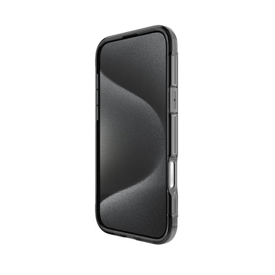 Apple iPhone 16 Pro Max Kılıf Magsafe Şarj Özellikli Raptic Air Serisi Airbag Tasarımlı Metal Köşelikli Şeffaf Kapak Gümüş