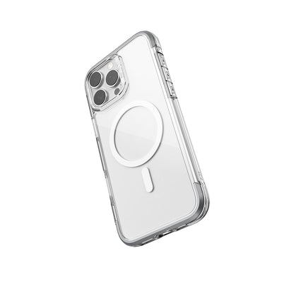 iPhone 16 Pro Max Kılıf M-safe Şarj Özellikli Raptic Air Serisi Airbag Tasarımlı Metal Köşelikli Şeffaf Kılıf