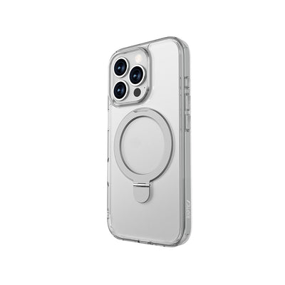 Apple iPhone 16 Pro Max Kılıf Magsafe Şarj Özellikli Raptic Air Stand Serisi Buzlu Transparan Tasarımlı Standlı Kapak Şeffaf