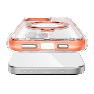 Apple iPhone 16 Pro Max Kılıf Magsafe Şarj Özellikli Raptic AirJoy Serisi 360 Derece Dönebilen Standlı Kapak Turuncu
