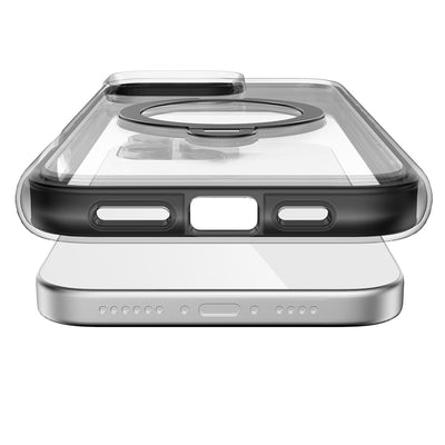 Apple iPhone 16 Pro Max Kılıf Magsafe Şarj Özellikli Raptic AirJoy Serisi 360 Derece Dönebilen Standlı Kapak Turuncu