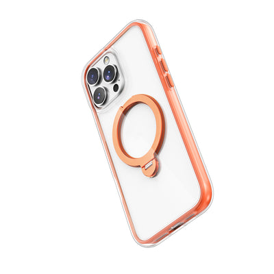 Apple iPhone 16 Pro Max Kılıf Magsafe Şarj Özellikli Raptic AirJoy Serisi 360 Derece Dönebilen Standlı Kapak Turuncu