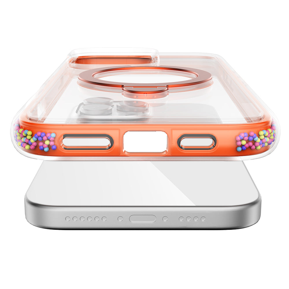 iPhone 16 Pro Max Kılıf M-safe Şarj Özellikli Raptic AirJoy Serisi Boncuk Tasarımlı 360 Derece Dönebilen Standlı Kılıf