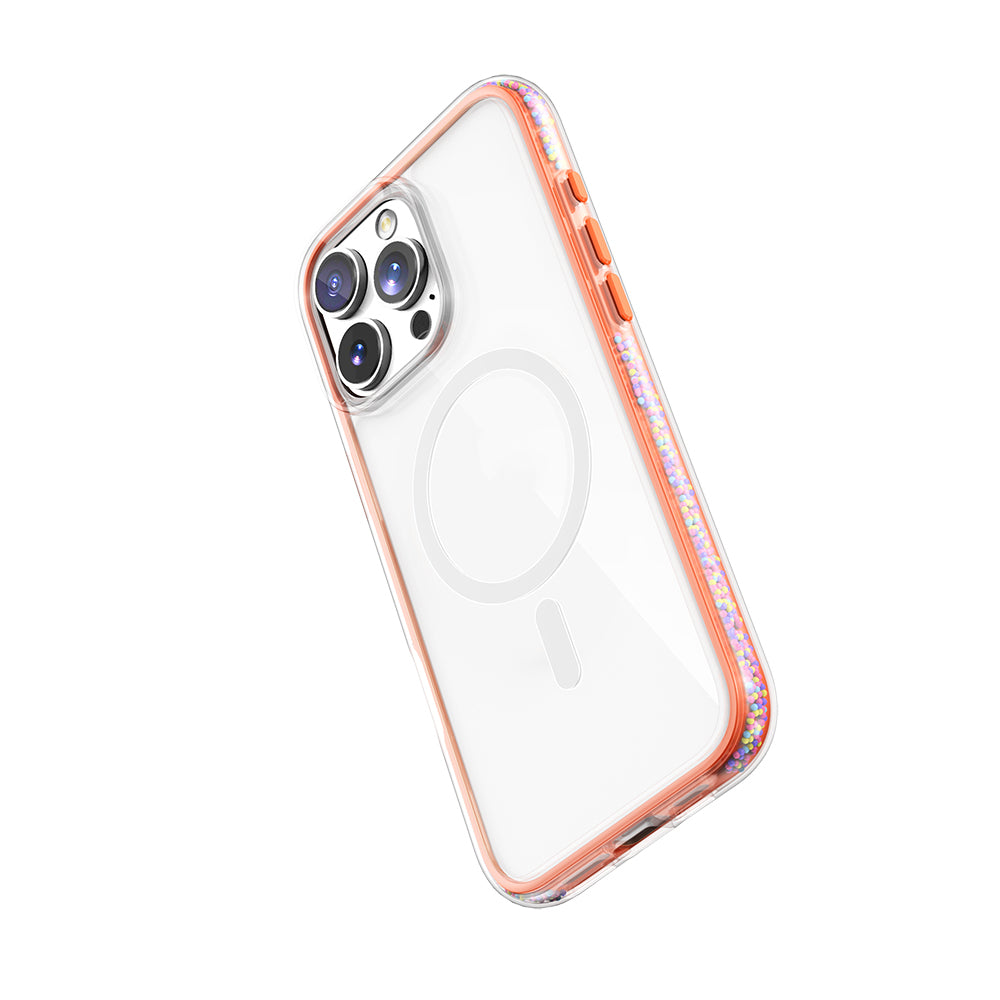 iPhone 16 Pro Max Kılıf M-safe Şarj Özellikli Raptic AirJoy Serisi Boncuk Tasarımlı Şeffaf Kılıf