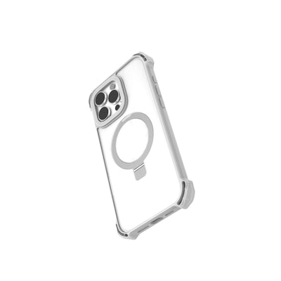 Apple iPhone 16 Pro Max Kılıf Magsafe Şarj Özellikli Raptic Dual Serisi Şeffaf Standlı Kapak Siyah