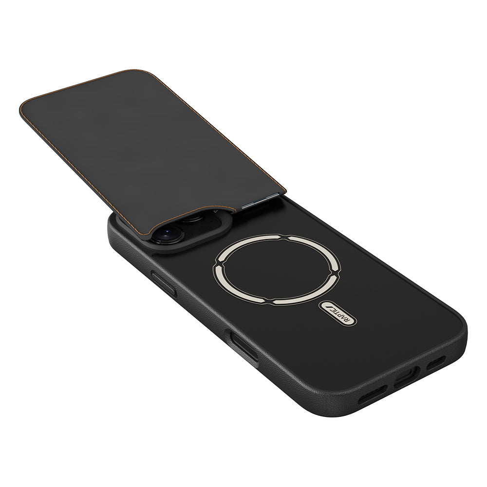iPhone 16 Pro Max Kılıf M-safe Şarj Özellikli Raptic Slim Wallet Serisi Deri Görünümlü Kartlıklı Standlı Kılıf