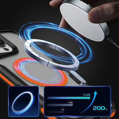 Apple iPhone 16 Pro Max Kılıf Magsafe Şarj Özellikli Renkli Kenar Airbag Şeritli Zore Lamer Kapak Titanyum-Gold