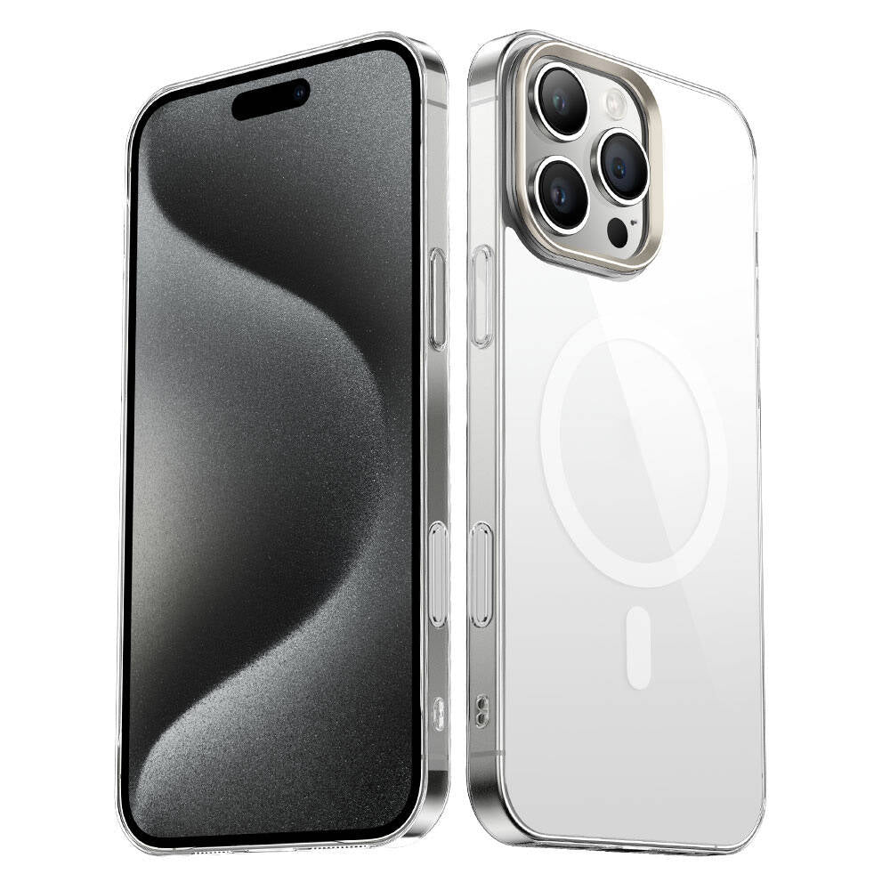 iPhone 16 Pro Max Kılıf M-safe Şarj Özellikli Şeffaf Cam Arka Yüzey Zore G-Glass Kılıf