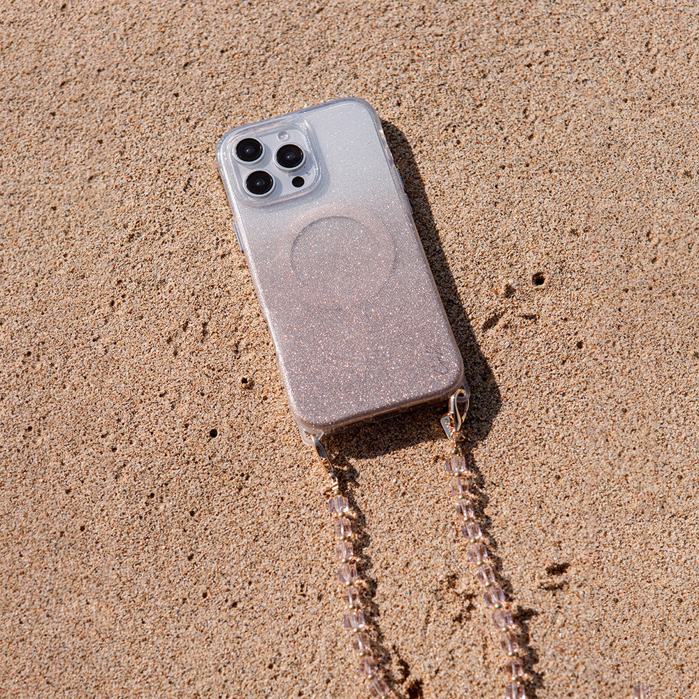 iPhone 16 Pro Max Kılıf M-safe Şarj Özellikli Simli Arka Yüzey Askı Aparatlı Coehl Lumino Kılıf