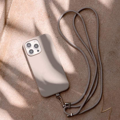 iPhone 16 Pro Max Kılıf M-safe Şarj Özellikli Soft Arka Yüzey Askı İpli Coehl Creme Kılıf