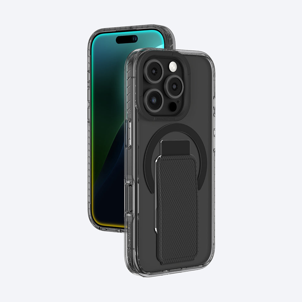 Apple iPhone 16 Pro Max Kılıf Magsafe Şarj Özellikli Standlı Amazingthing Titan Pro Plus Kapak Gri