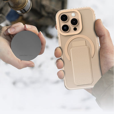 Apple iPhone 16 Pro Max Kılıf Magsafe Şarj Özellikli Standlı Amazingthing Titan Pro Plus Kapak Rose Gold