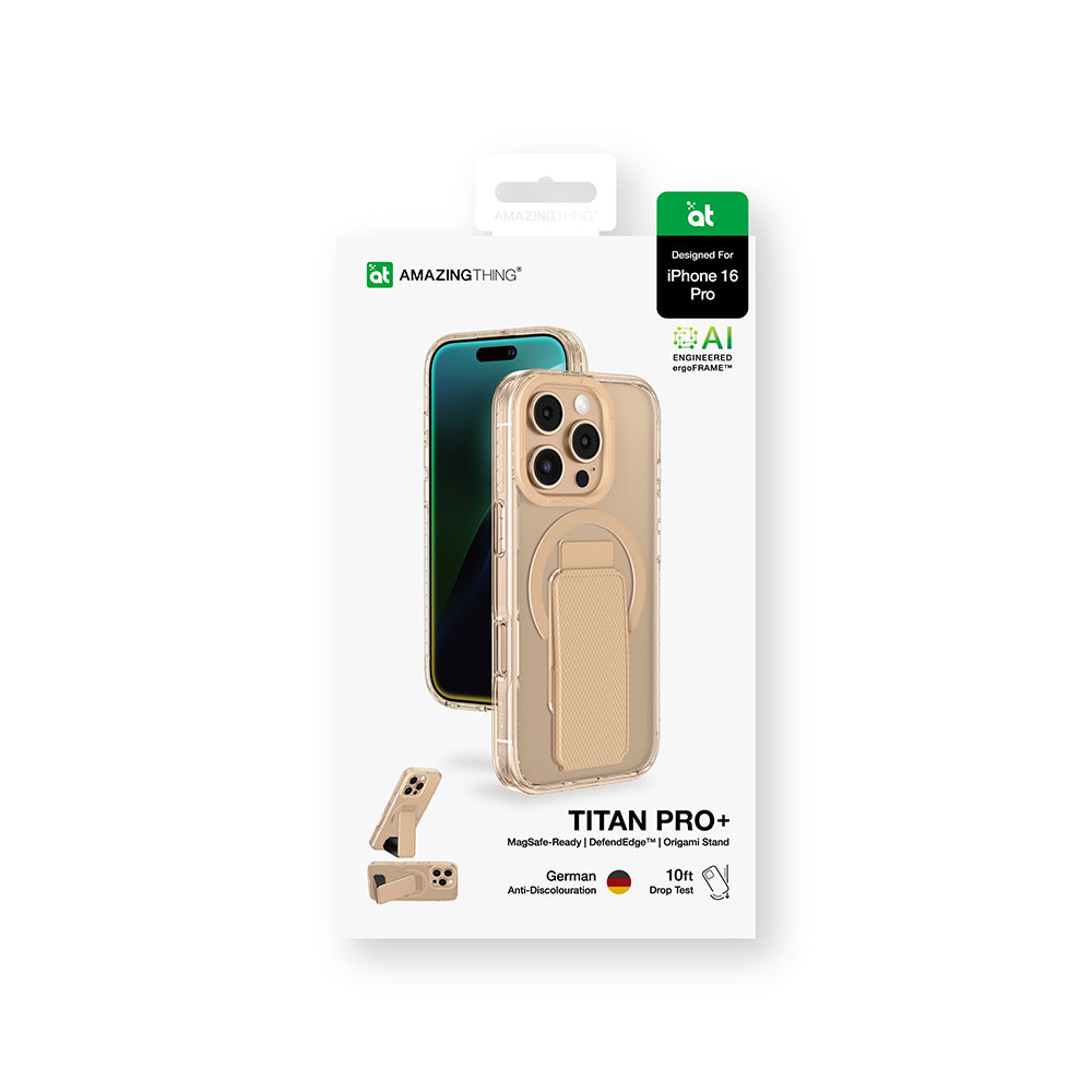 Apple iPhone 16 Pro Max Kılıf Magsafe Şarj Özellikli Standlı Amazingthing Titan Pro Plus Kapak Gri