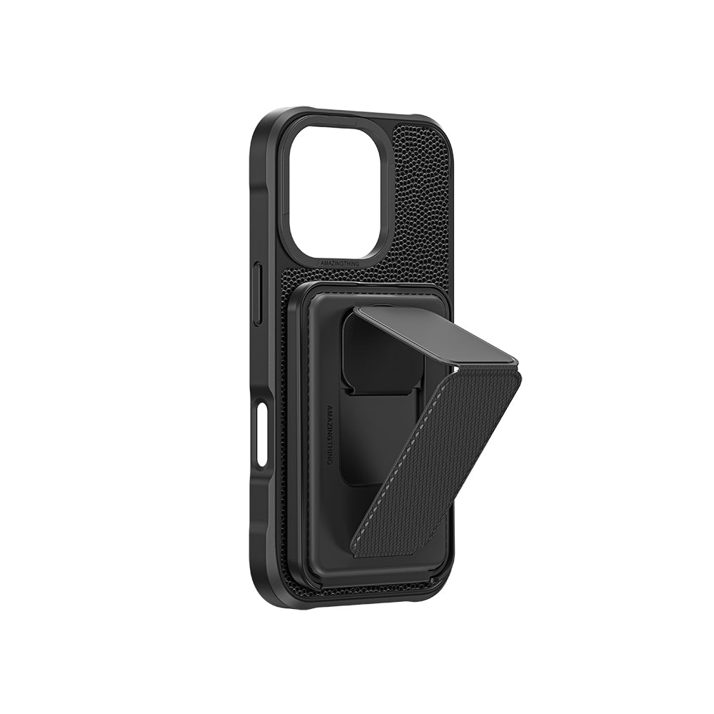 iPhone 16 Pro Max Kılıf M-safe Şarj Özellikli Standlı Kartlıklı Set Amazingthing Glamour Luxe Serisi Kılıf