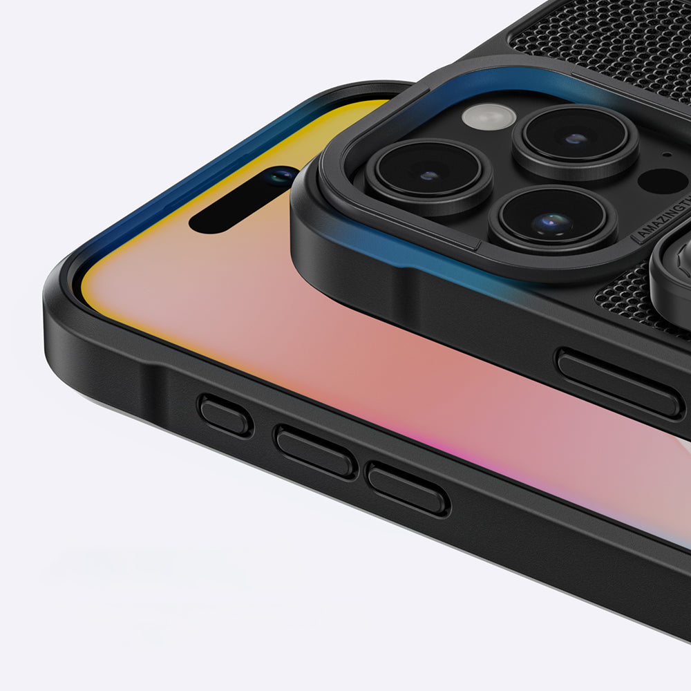 iPhone 16 Pro Max Kılıf M-safe Şarj Özellikli Standlı Kartlıklı Set Amazingthing Glamour Luxe Serisi Kılıf