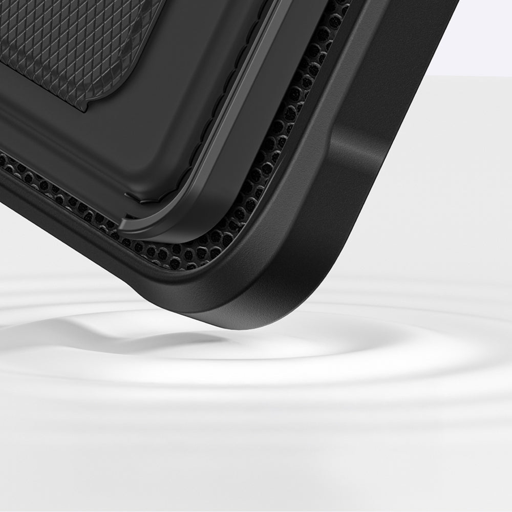 Apple iPhone 16 Pro Max Kılıf Magsafe Şarj Özellikli Standlı Kartlıklı Set Amazingthing Glamour Luxe Serisi Kapak Siyah