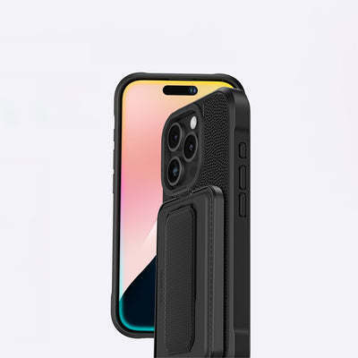 Apple iPhone 16 Pro Max Kılıf Magsafe Şarj Özellikli Standlı Kartlıklı Set Amazingthing Glamour Luxe Serisi Kapak Siyah
