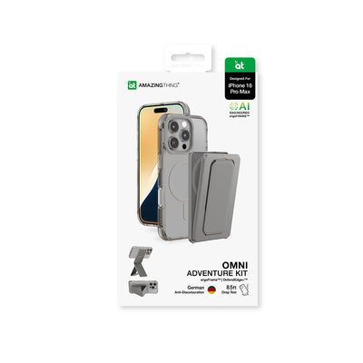 Apple iPhone 16 Pro Max Kılıf Magsafe Şarj Özellikli Standlı Set Amazingthing Omni Adventure Serisi Kapak Rose Gold