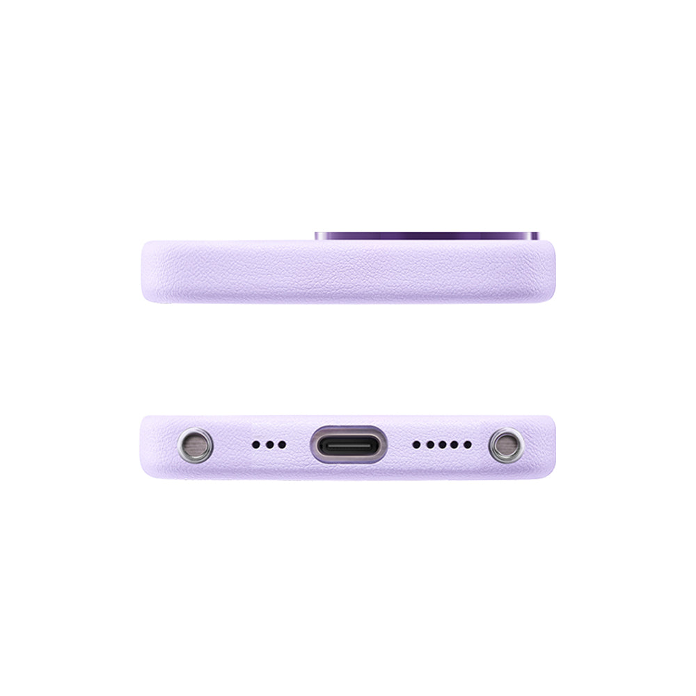 Apple iPhone 16 Pro Max Kılıf M-safe Şarj Özellikli Standlı Suni Deri Tasarımlı Pynana Dancing Circle Serisi Kapak Kahverengi