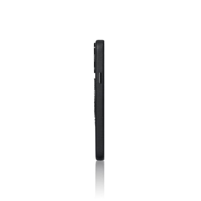 Apple iPhone 16 Pro Max Kılıf M-safe Şarj Özellikli Standlı Suni Deri Tasarımlı Pynana Dancing Circle Serisi Kapak Siyah