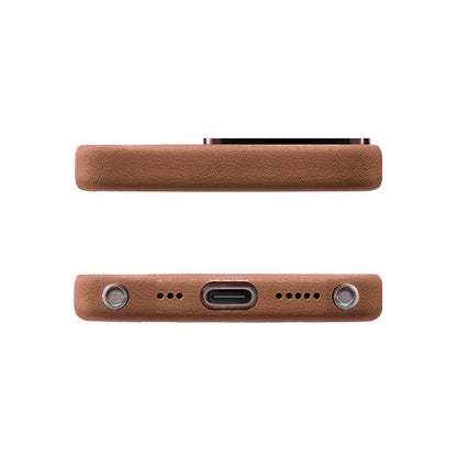 iPhone 16 Pro Max Kılıf M-safe Şarj Özellikli Standlı Suni Deri Tasarımlı Pynana Dancing Circle Serisi Kılıf