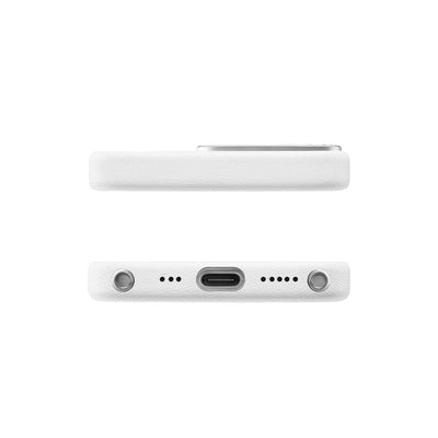 Apple iPhone 16 Pro Max Kılıf M-safe Şarj Özellikli Suni Deri Tasarımlı Pynana Starry Serisi Kapak Beyaz