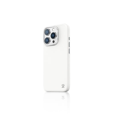 Apple iPhone 16 Pro Max Kılıf M-safe Şarj Özellikli Suni Deri Tasarımlı Pynana Starry Serisi Kapak Beyaz